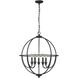 Artemis 5 Light 24 inch Matte Black Chandelier Ceiling Light